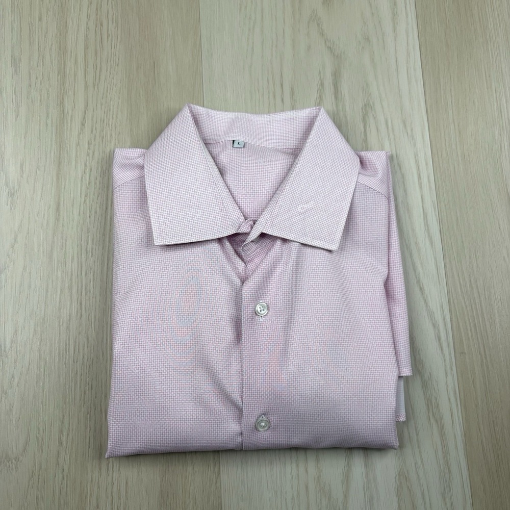 State & Liberty Performance Stretch Button Dress Shirt Geometric AOP Mens Large